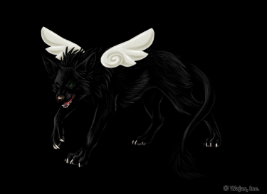 chibi wolf with wings