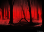 Ominous Woods Red Wallpaper - The Wajas Wiki